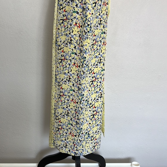 New Equipment Wrap Front Muti Media Silk Midi Dress Yellow Size 4 - Picture 7 of 16